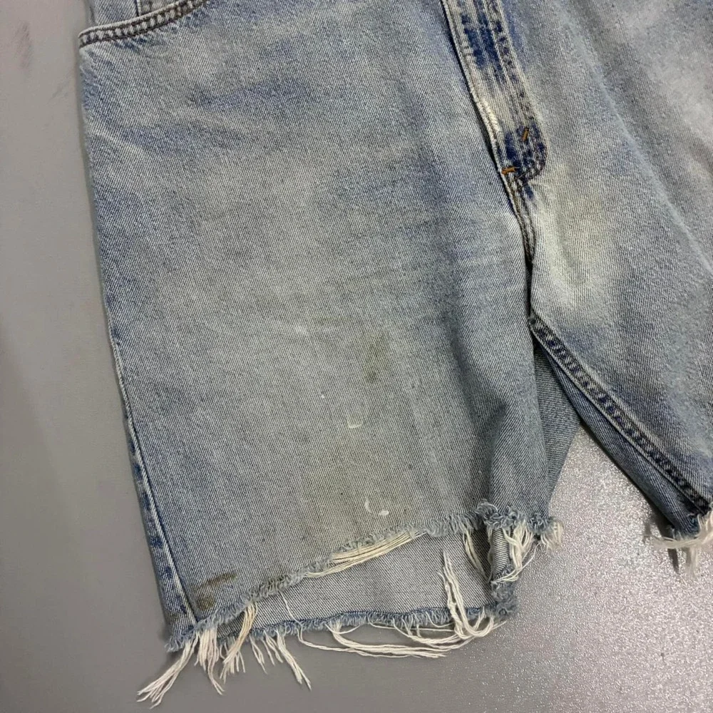 Levis 560 Orange Tab Vintage 90s Cutoff Denim Jorts Light Wash Mens 36